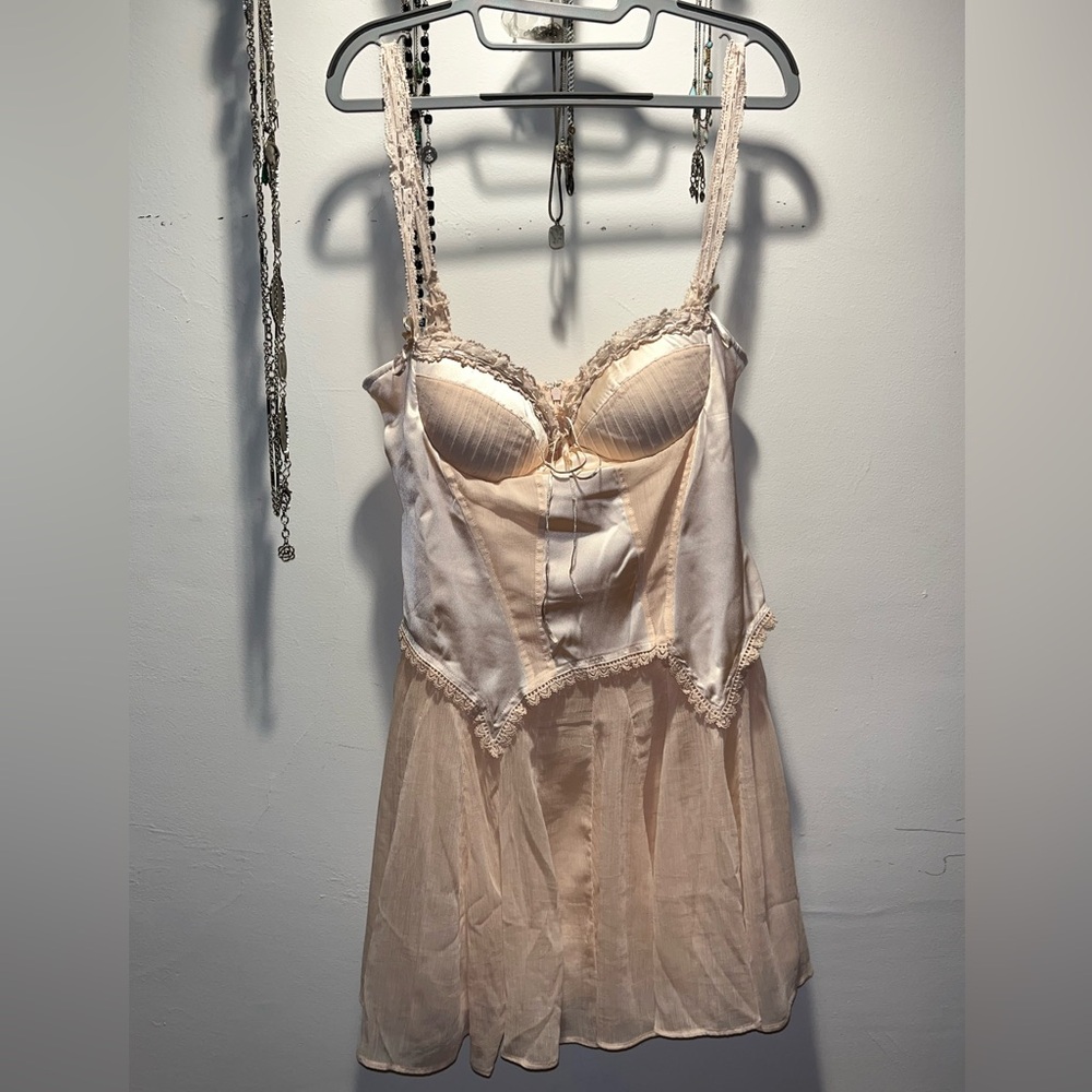 ASOS Cream/ Blush Pink Lace Corset Dress